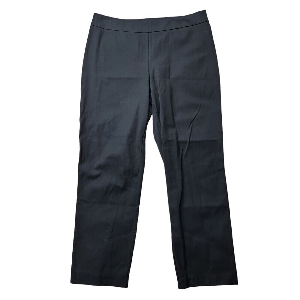 Chico's Womens Dress Pants Trousers Size 2 Large 12 Solid Black Bootcut Side Zip